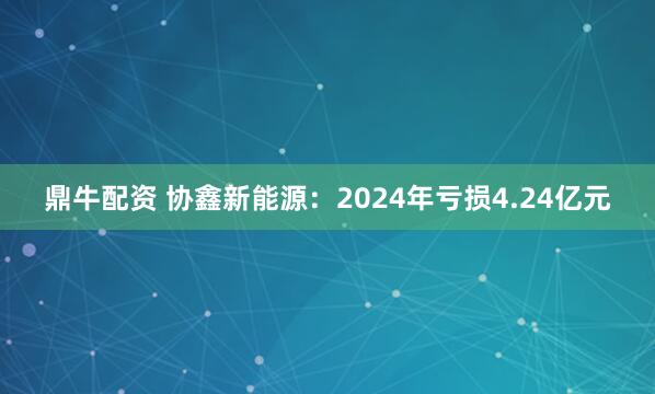 鼎牛配资 协鑫新能源：2024年亏损4.24亿元